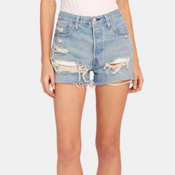 Levi’s 501 Premium Cut off Jean Shorts Fault Line Size 29 - Picture 1 of 9